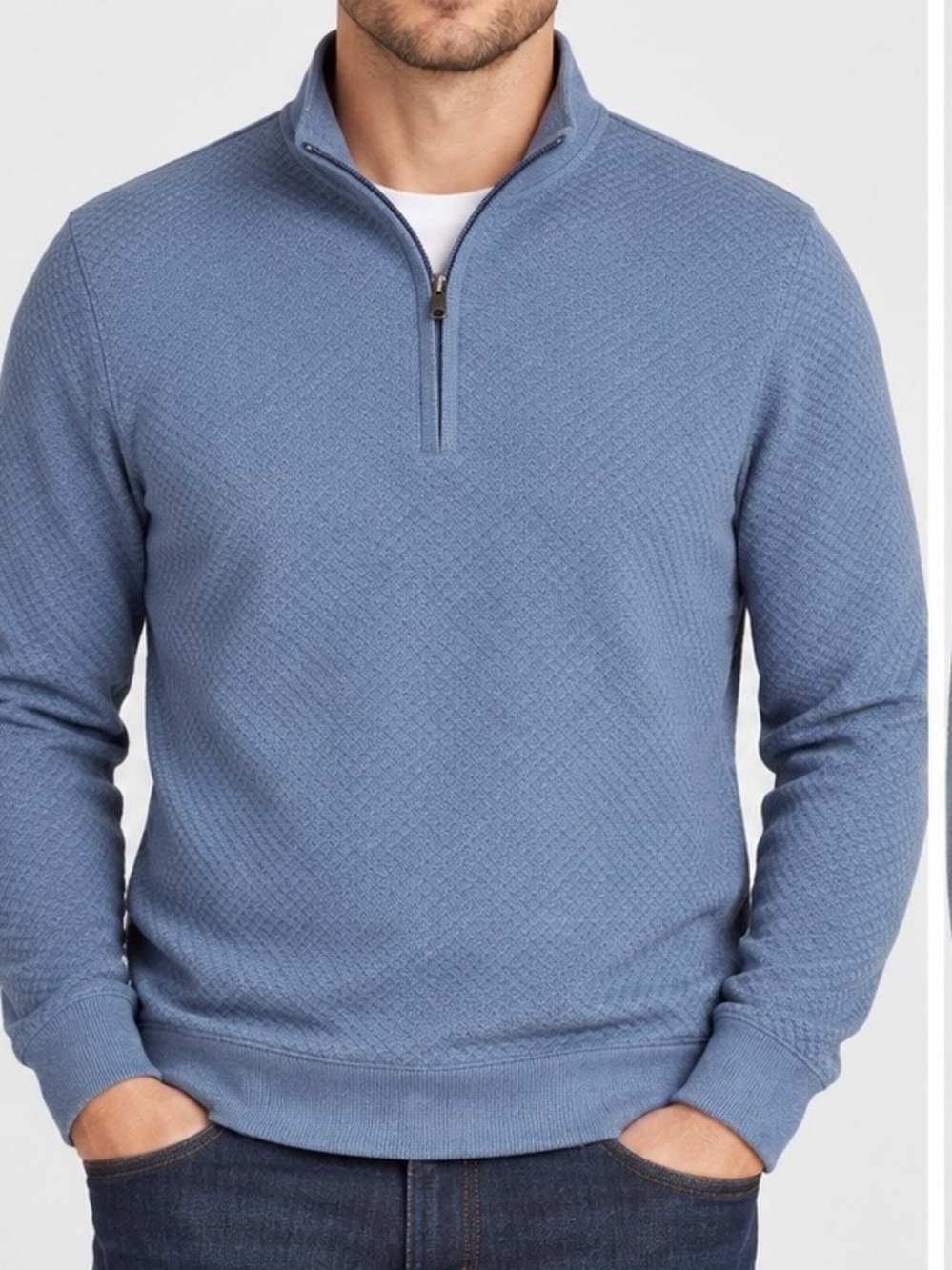 Walter Hagen Light Blue Textured clubhouse midweight Quarter-Zip Shirt Jacket